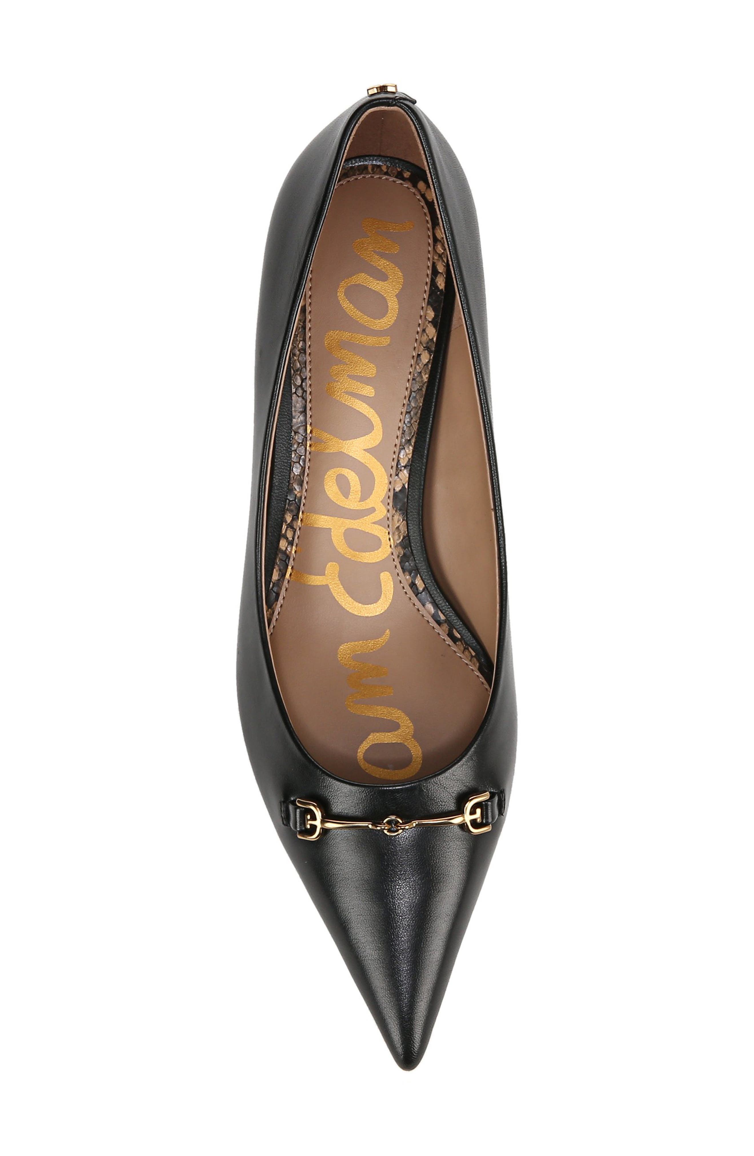 Sam Edelman Kaya Pointed Toe Kitten Heel Pump, Alternate, color, Black Leather