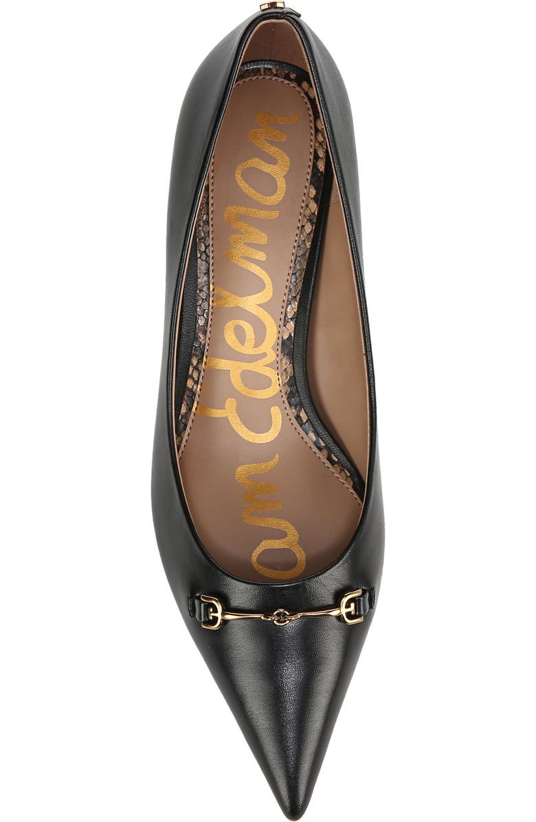 Sam Edelman Kaya Pointed Toe Kitten Heel Pump, Alternate, color, Black Leather