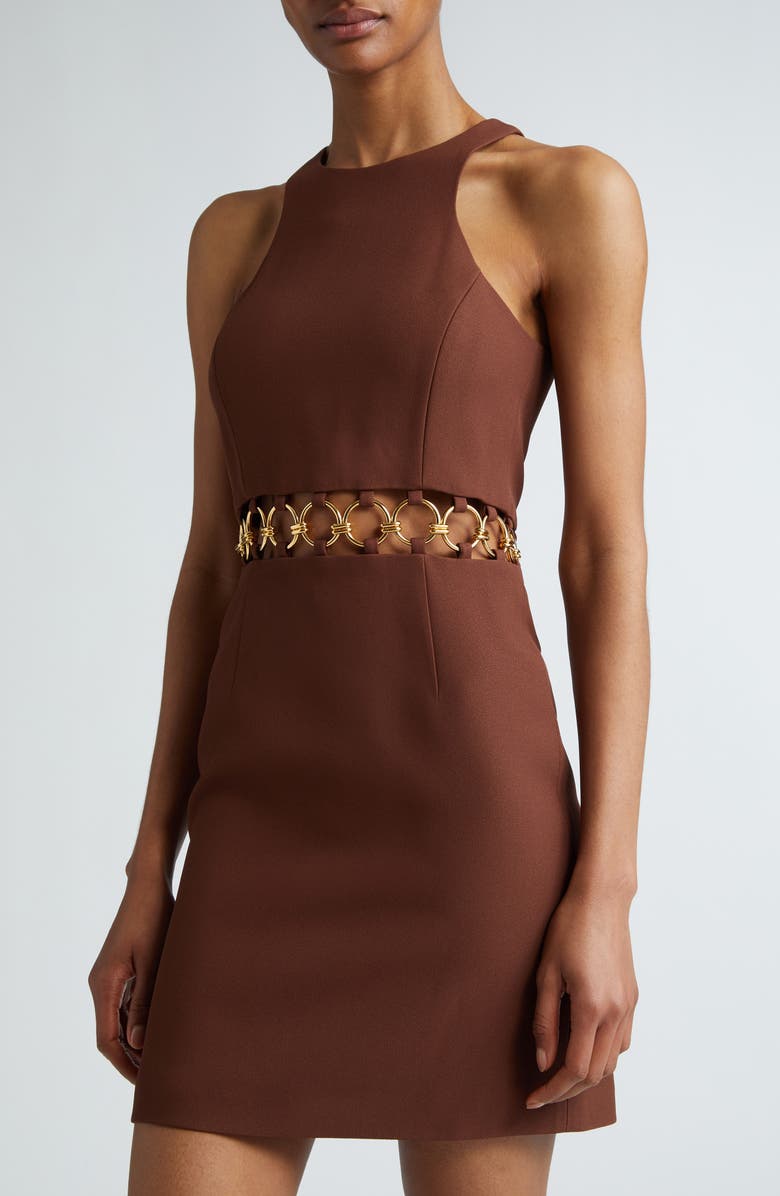 Michael Kors Collection Ring Cutout Sleeveless Minidress, Alternate, color, 