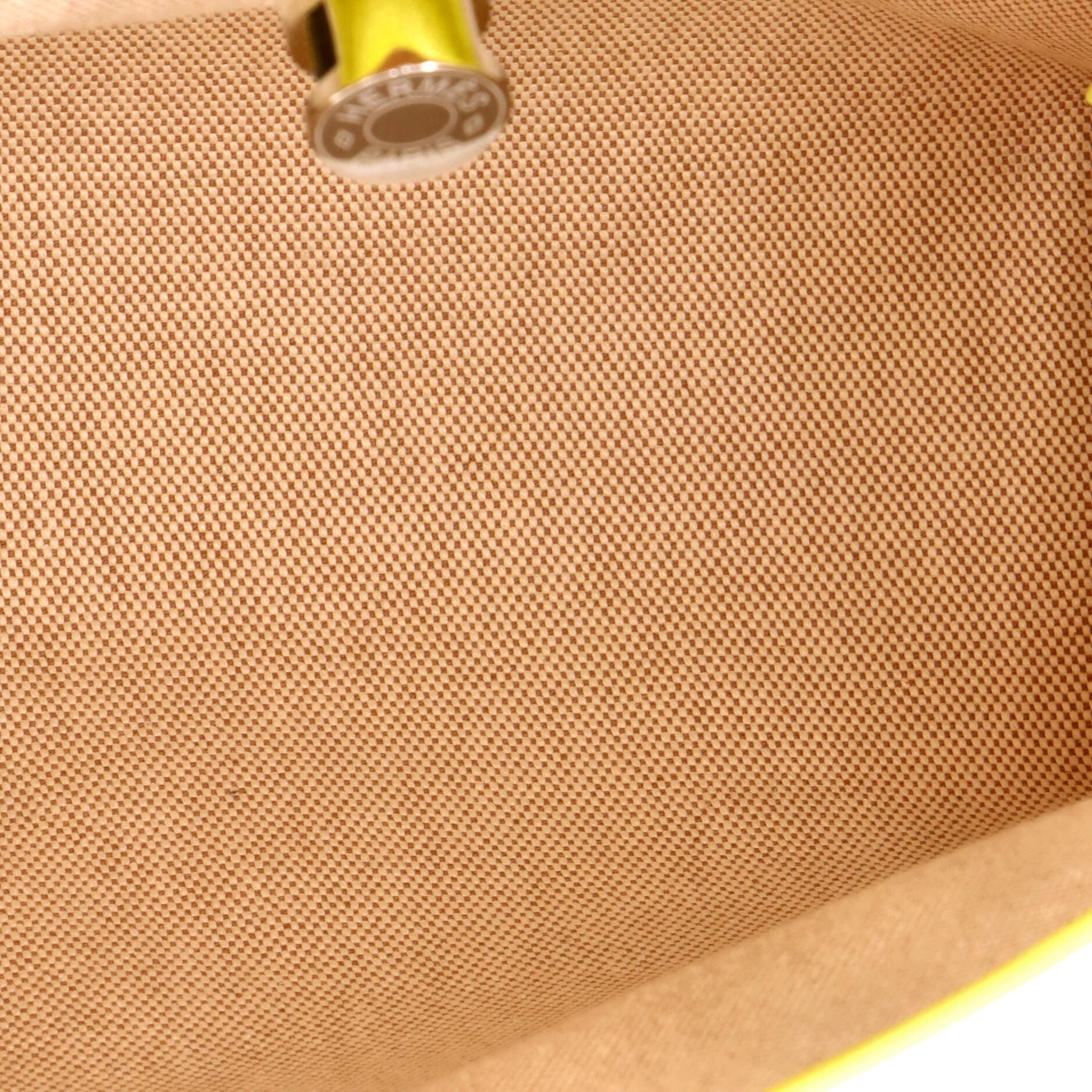 Pre-Owned Hermes Herbag Zip Berline Vache Canvas and Leather 31, Alternate, color, Lime