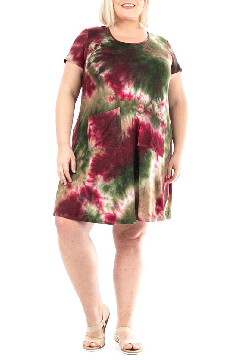 Nina Leonard Short Sleeve Scoop Neck Dress, Main, color, 