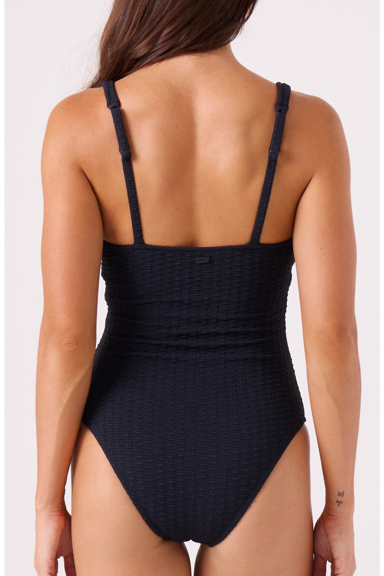 Haleiwa Plunge One-Piece Swimsuit, Alternate, color, ANTHRACITE