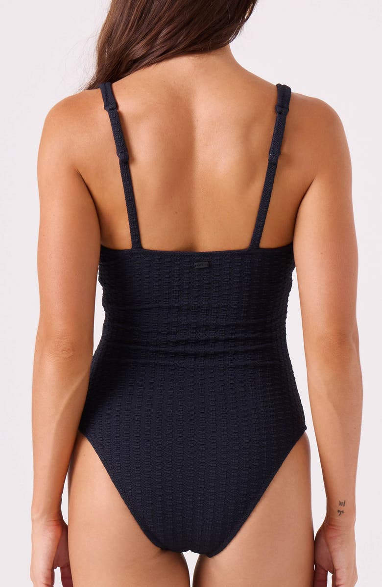 Roxy Haleiwa Plunge One-Piece Swimsuit, Alternate, color, Anthracite