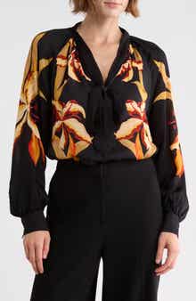 Tie Neck Long Sleeve Top