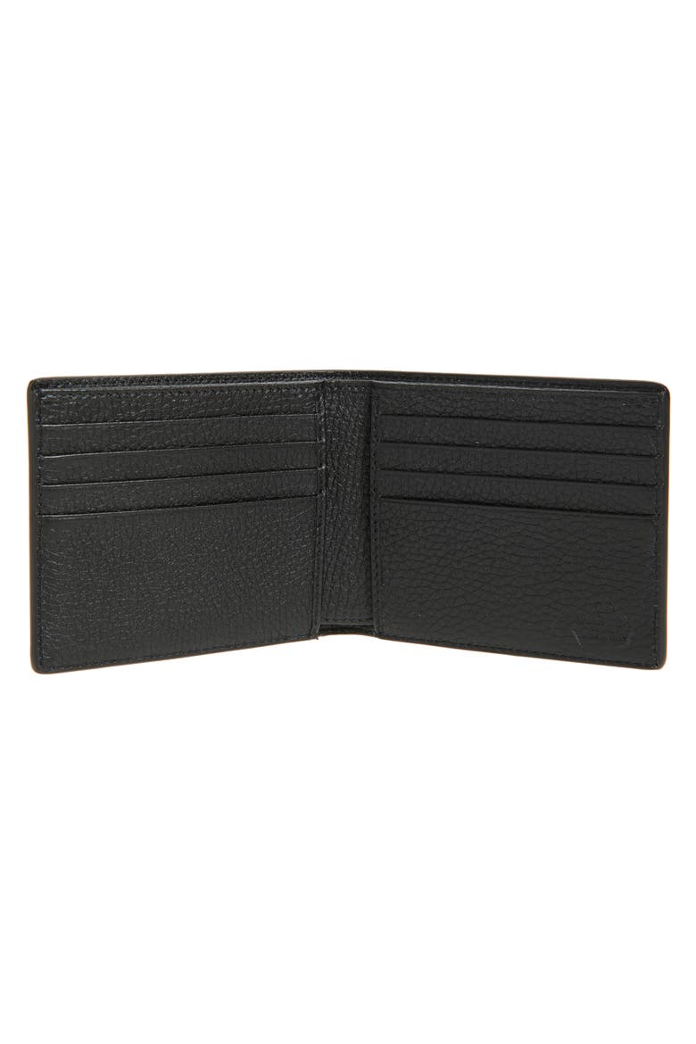Rockstud Leather Bifold Wallet, Alternate, color, BLACK