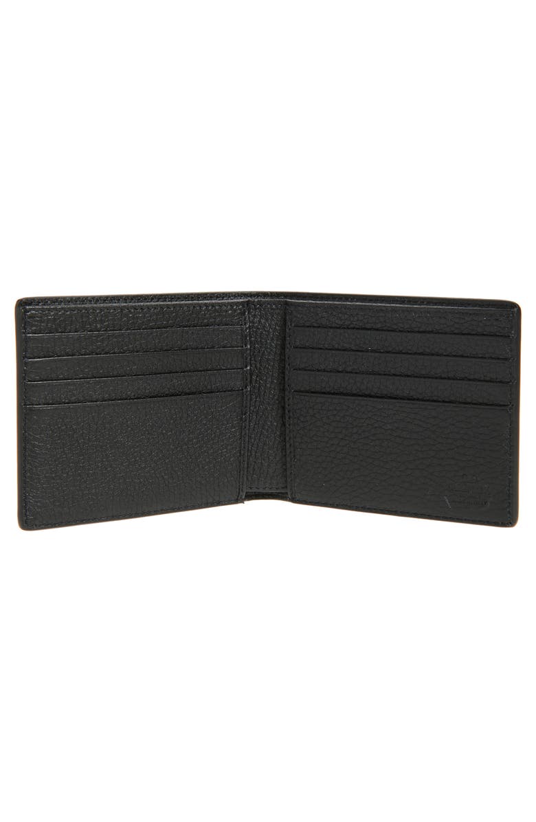 Valentino Garavani Rockstud Leather Bifold Wallet, Alternate, color, Black