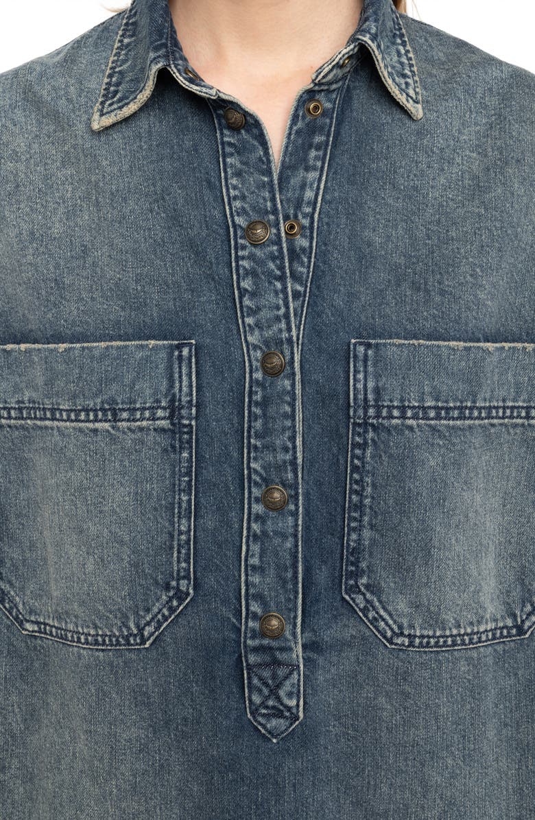 Zadig & Voltaire Timona Oversize Denim Shirt, Alternate, color, Medium Blue