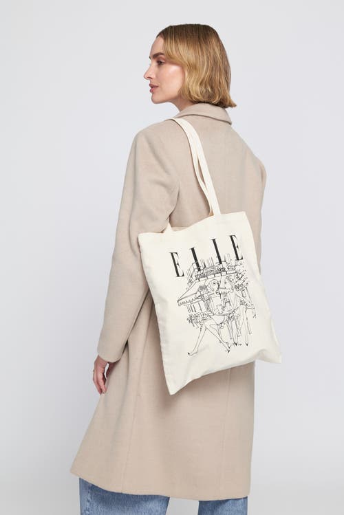 Elle Collection Ell Graphic Tote Totes Bag In White