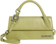 Jacquemus Le Chiquito Long Lizard Embossed Leather Top Handle Bag