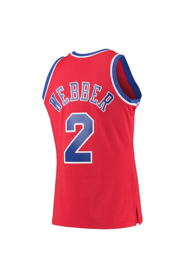 Men's Mitchell & Ness Chris Webber Red Washington Bullets 1994/95 Hardwood Classics Swingman Jersey, Alternate, color, Red