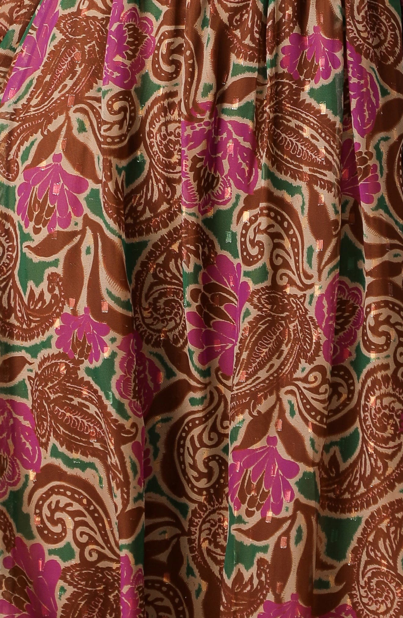 Print Long Sleeve Midi Dress - image 2