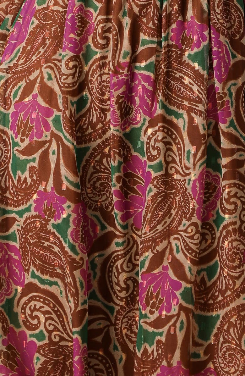 FLYING TOMATO Print Long Sleeve Midi Dress, Alternate, color, Brown Green