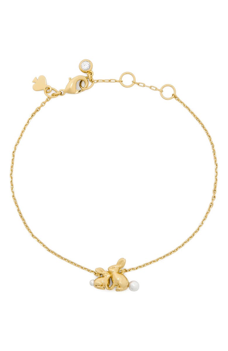 Kate Spade New York bunny bracelet, Main, color, Gold