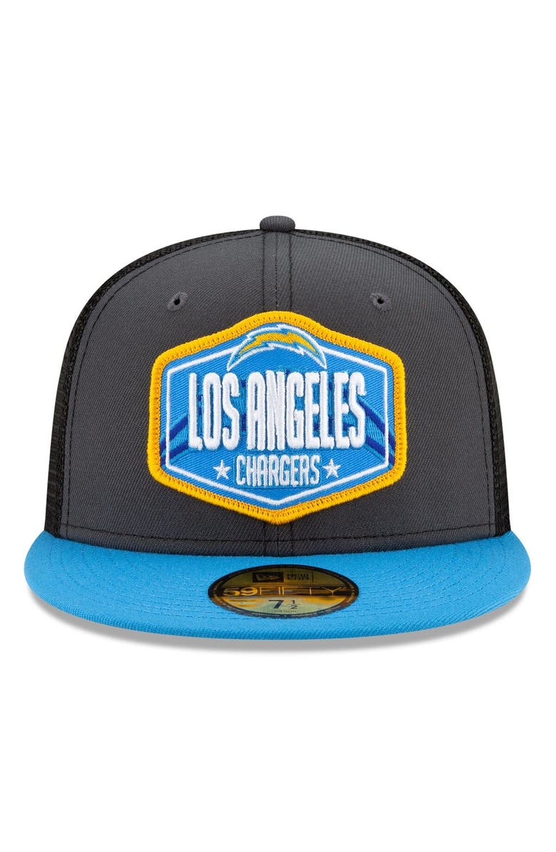 New Era Men's New Era Graphite/Powder Blue Los Angeles Chargers 2021 NFL Draft On-Stage 59FIFTY Fitted Hat, Alternate, color, 