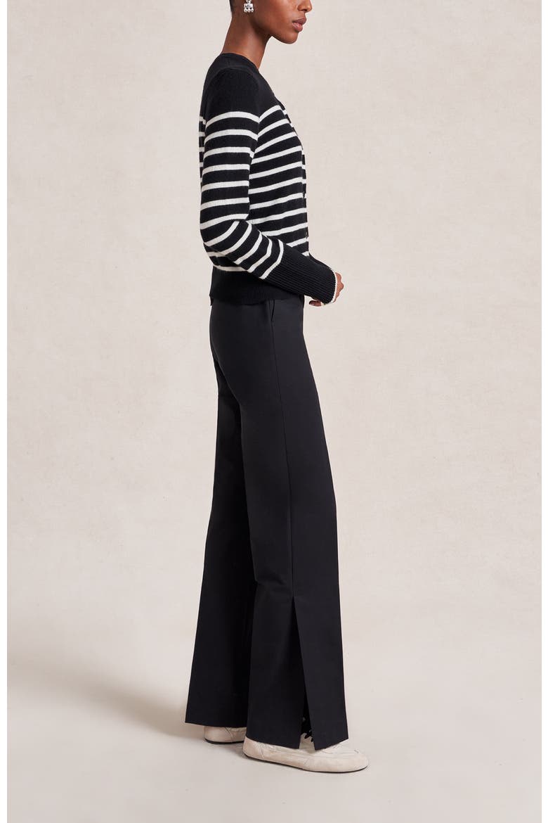 Striped Lean Lines Cardigan, Alternate, color, Black/Cream