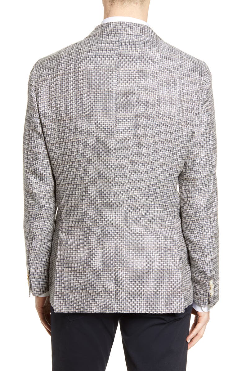 BOSS Hartlay Trim Fit Check Wool & Linen Sport Coat, Alternate, color, 