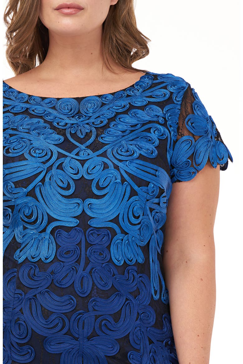Soutache Midi Dress, Alternate, color, ROYAL NAVY