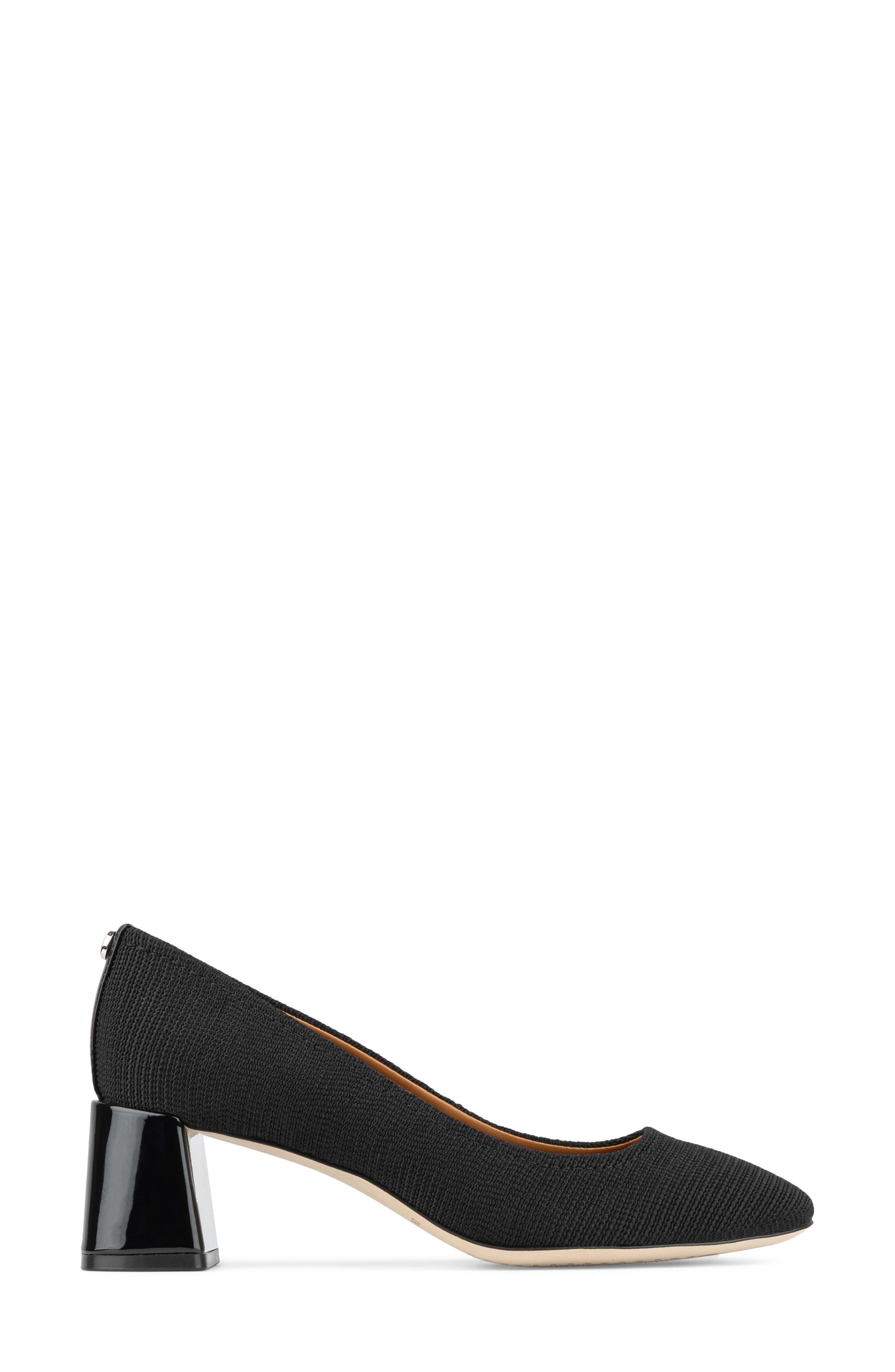 Delite Flared Block Heel Pump, Alternate, color, BLACK