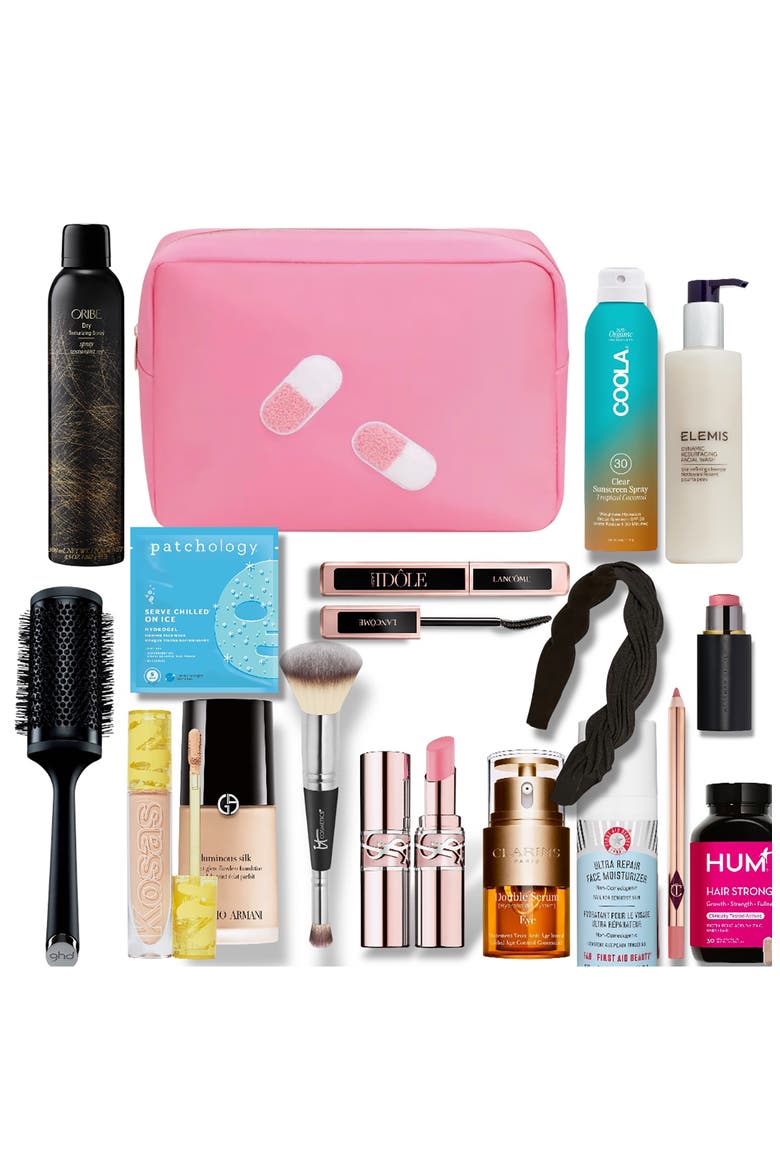 Extra Large Pill Cosmetics Bag, Alternate, color, BUBBLEGUM PINK