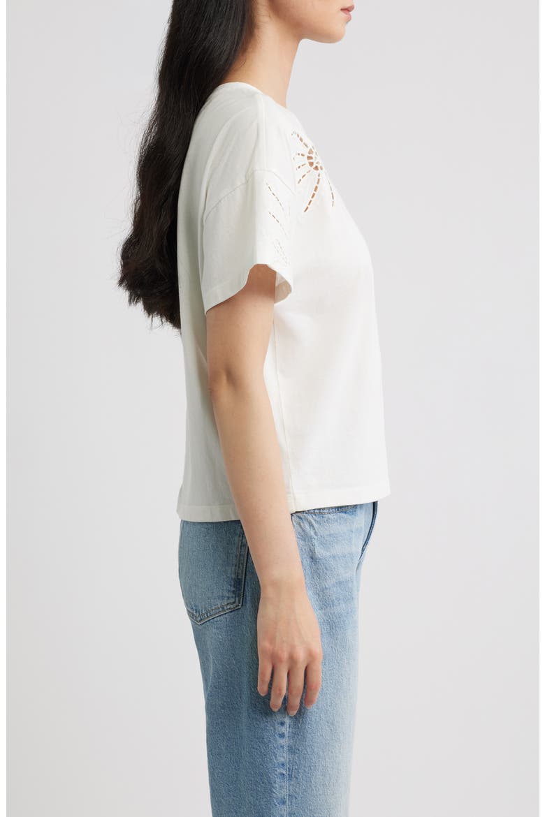 Floral Cutout T-Shirt, Alternate, color, WHITE
