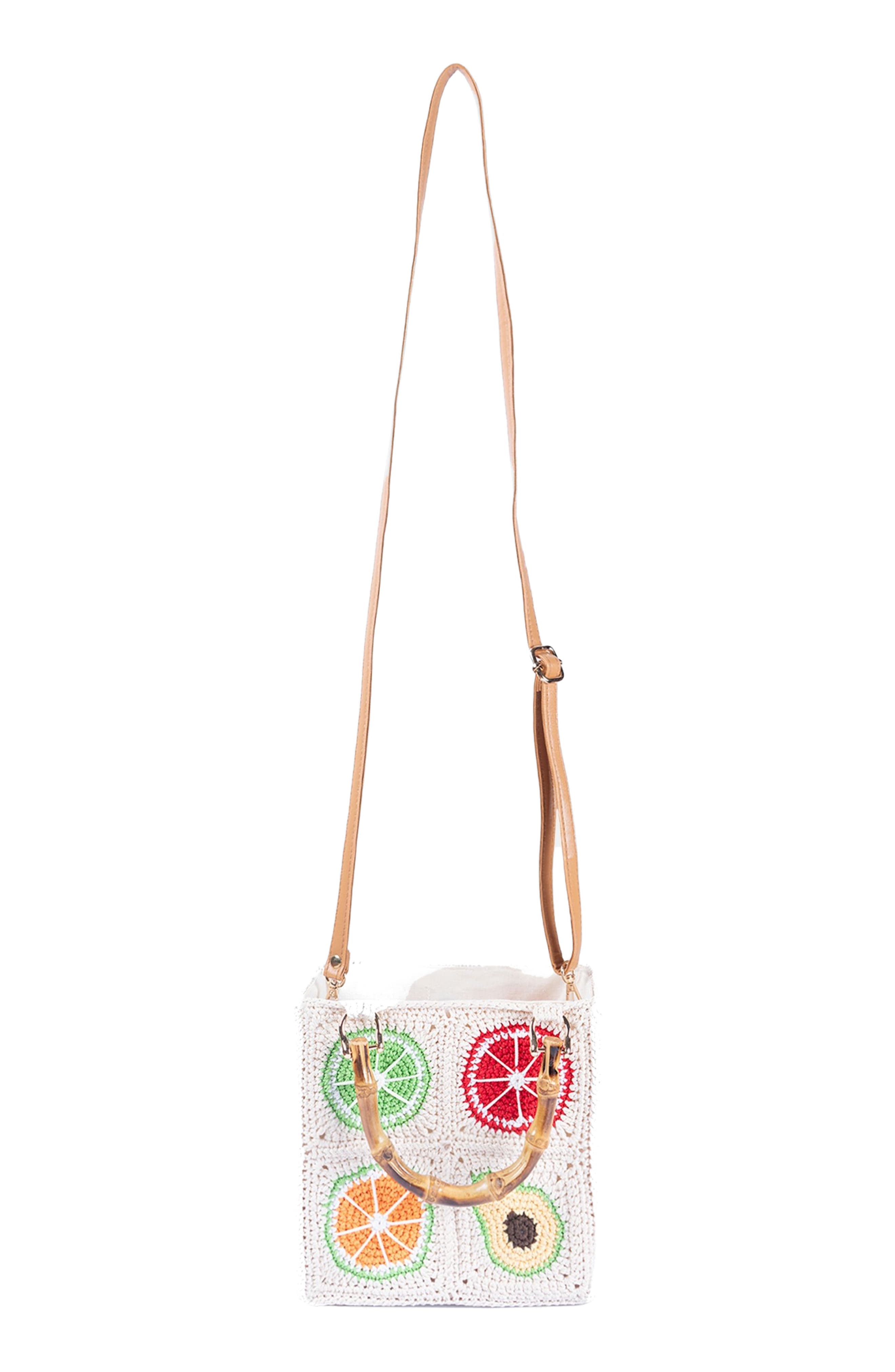 Jelavu Tutti Fruitti Bamboo Top Handle Bag, Alternate, color, Multi