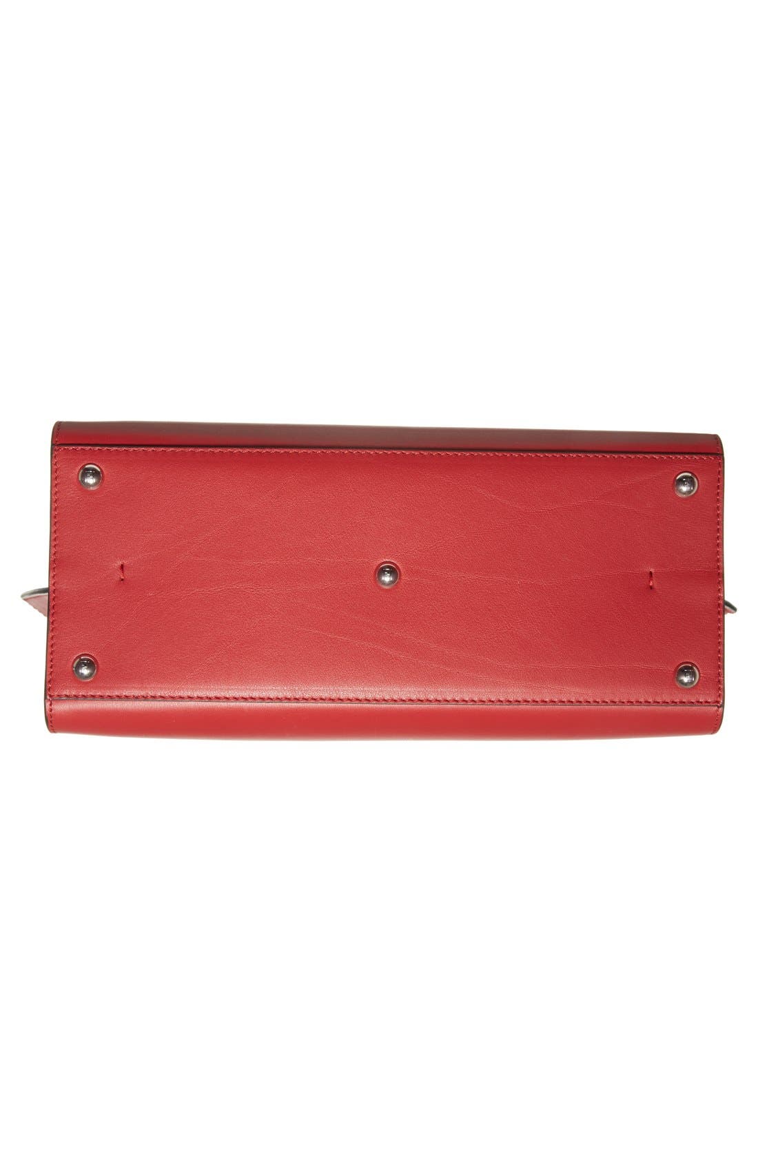 Fendi '3Jours' Leather Shopper, Alternate, color, Brick/ Turquoise