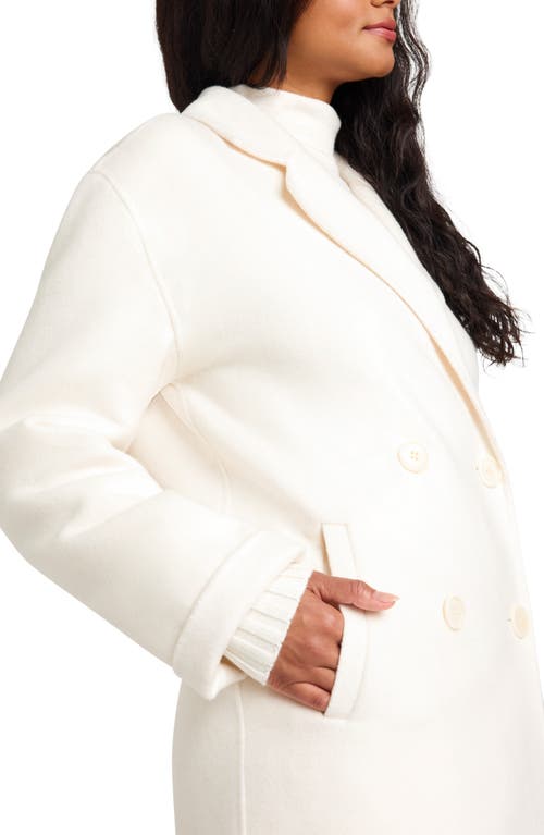 Splendid X @cellajaneblog Double Breasted Wool Blend Coat In White