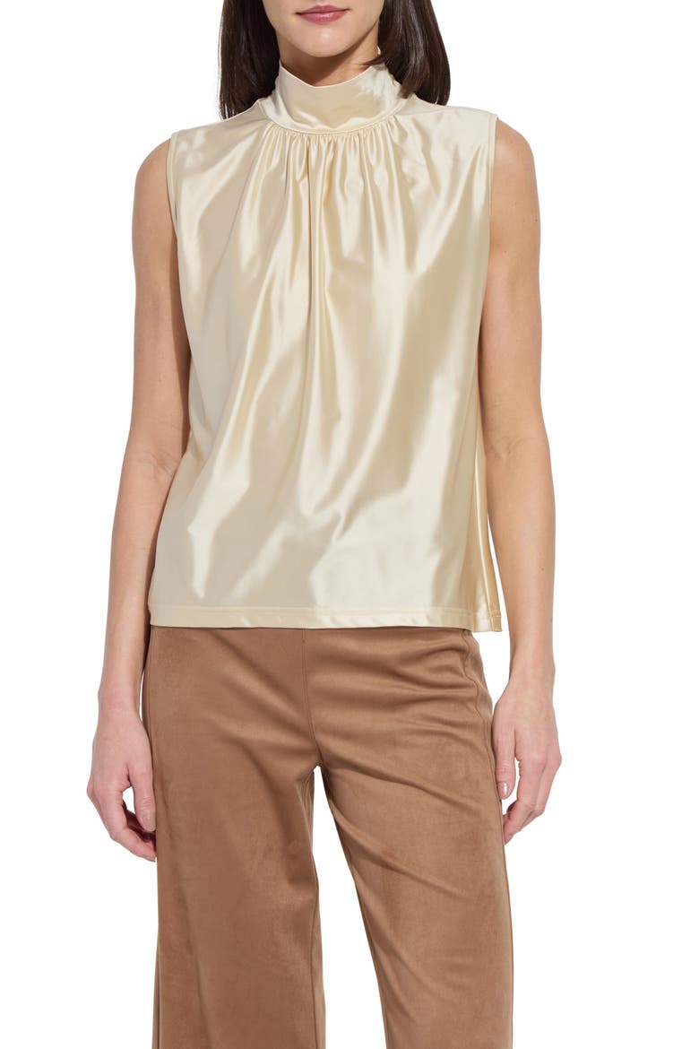 Marcia Turtleneck Ruched Top, Main, color, SILKY CREAM