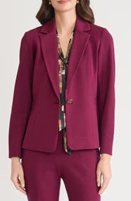 KASPER One-Button Seamed Waist Blazer