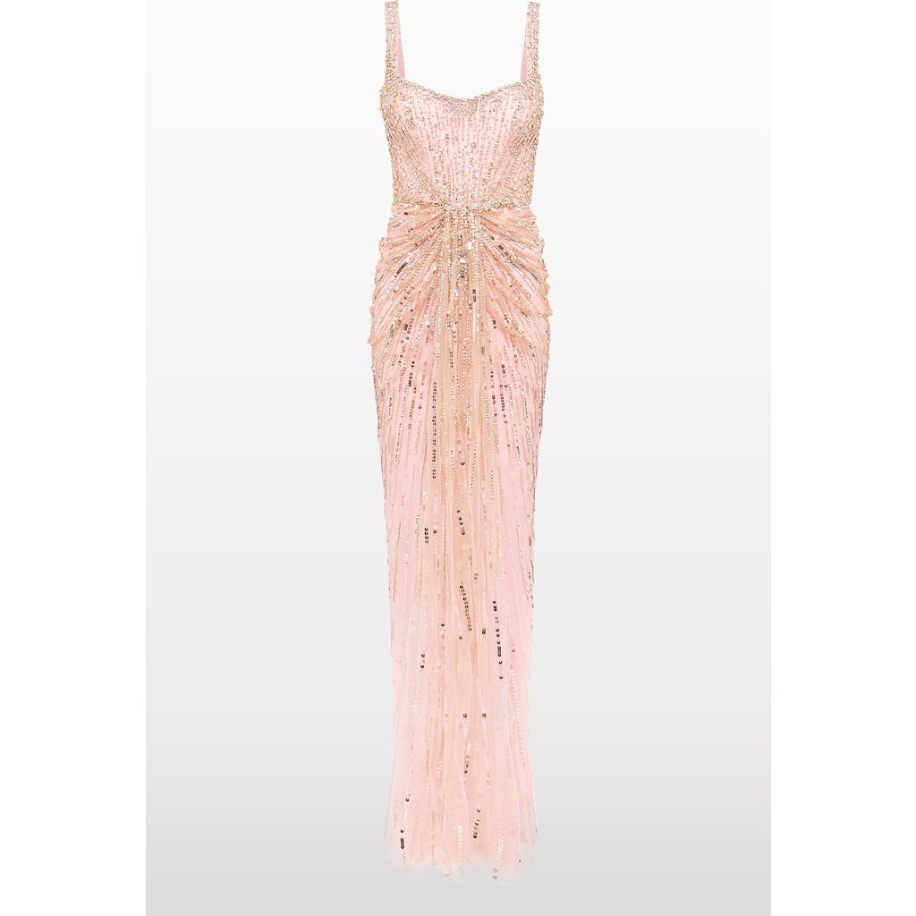 Jenny Packham Chrissy Sequin-embellished Dress In Pink