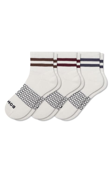 Assorted 3-Pack Stripe Quarter Socks