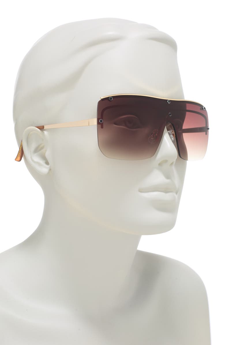 Vince Camuto 70mm Shield Sunglasses, Alternate, color, Gold