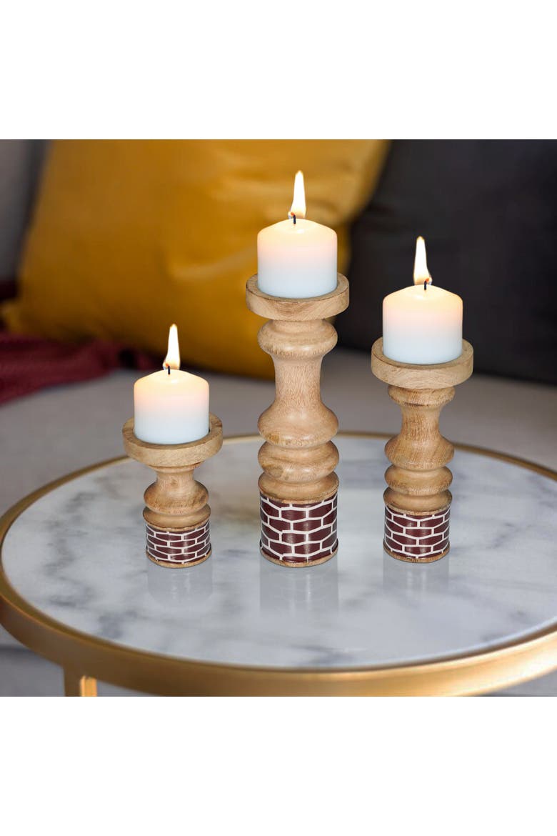 Gramercy Red Pillar Candleholder Set, Alternate, color, Red
