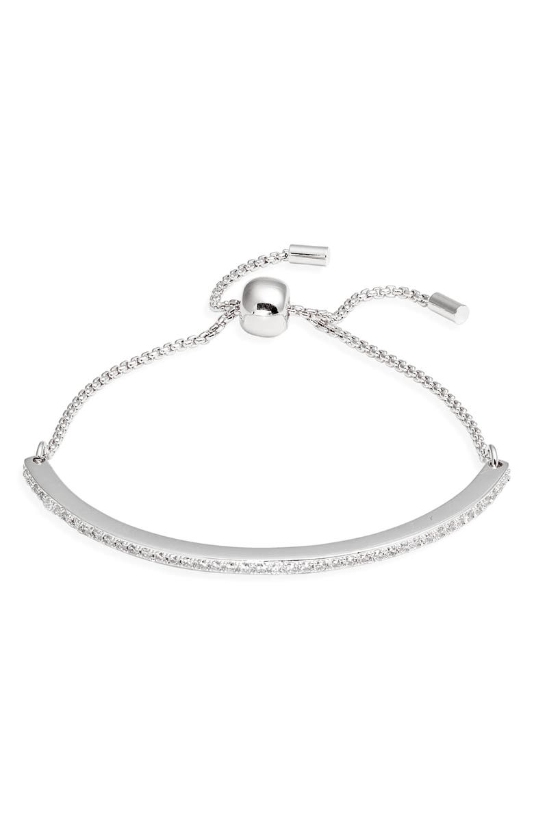 Nordstrom Cubic Zirconia Adjustable Tennis Bracelet, Main, color, Clear- Silver