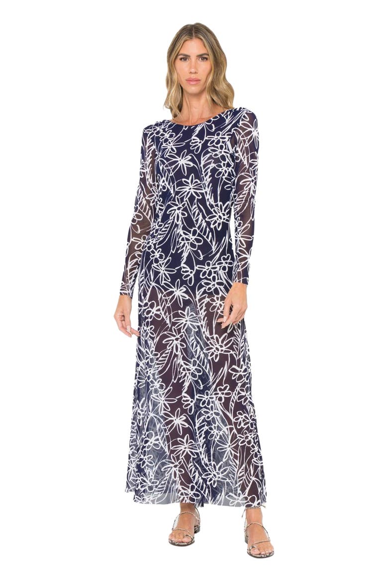 Gaia Dress, Alternate, color, Navy/White Floral