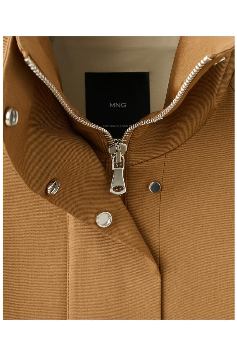 Oversize Funnel Neck Cotton Jacket, Alternate, color, TOBACCO BROWN