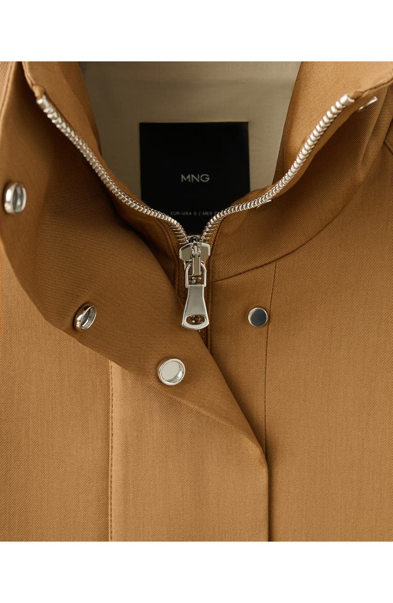 MANGO Oversize Funnel Neck Cotton Jacket, Alternate, color, 