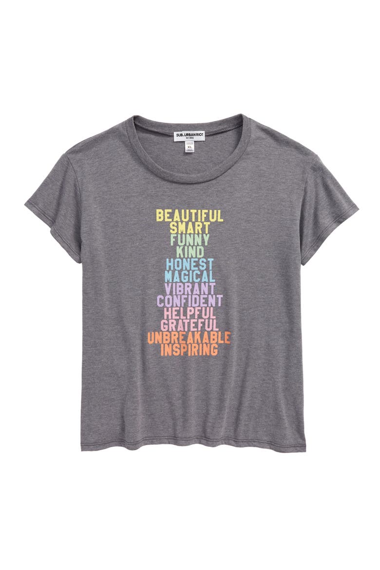 Kids' Beautiful List Graphic Tee, Main, color, HEATHER GREY