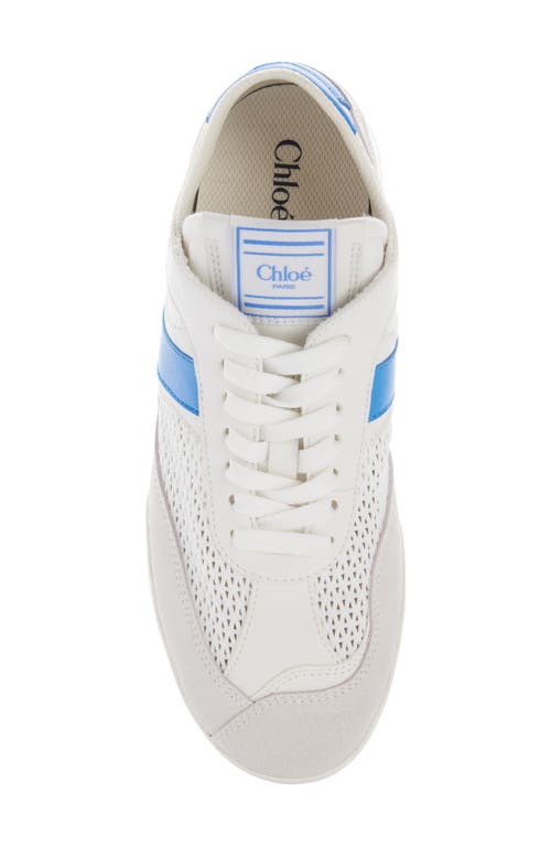 Chloé Kick Low-top Sneakers In White/blue