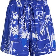 SUGARLIPS Mims Town Print Drawstring Shorts