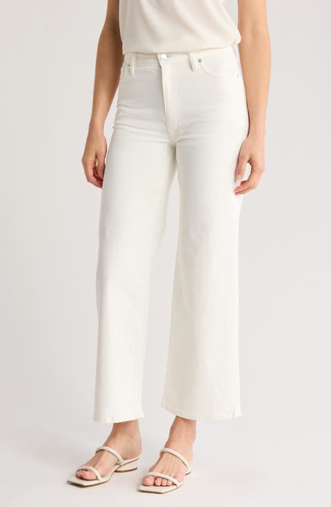 Isla High Waist Crop Wide Leg Jeans (Ecru)