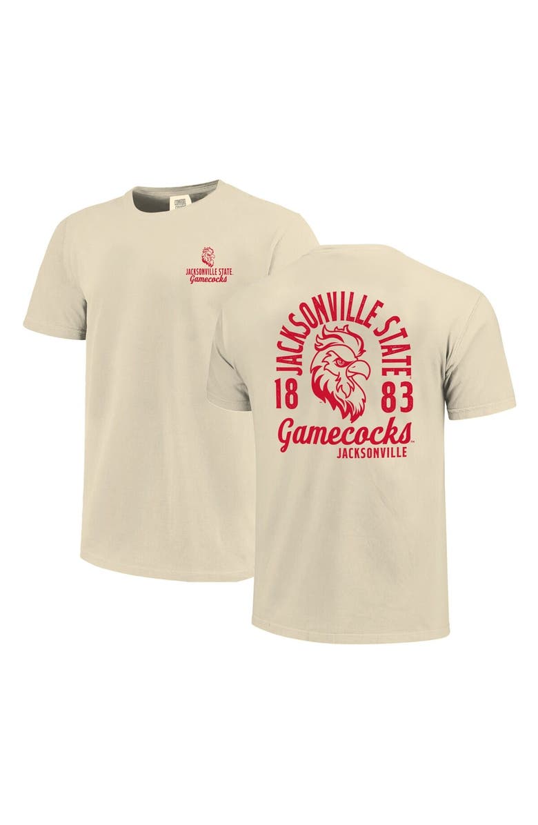 IMAGE ONE Men's Cream Jacksonville State Gamecocks Comfort Colors Mascot Overlay T-Shirt, Main, color, Cream