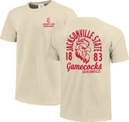 IMAGE ONE Men's Cream Jacksonville State Gamecocks Comfort Colors Mascot Overlay T-Shirt