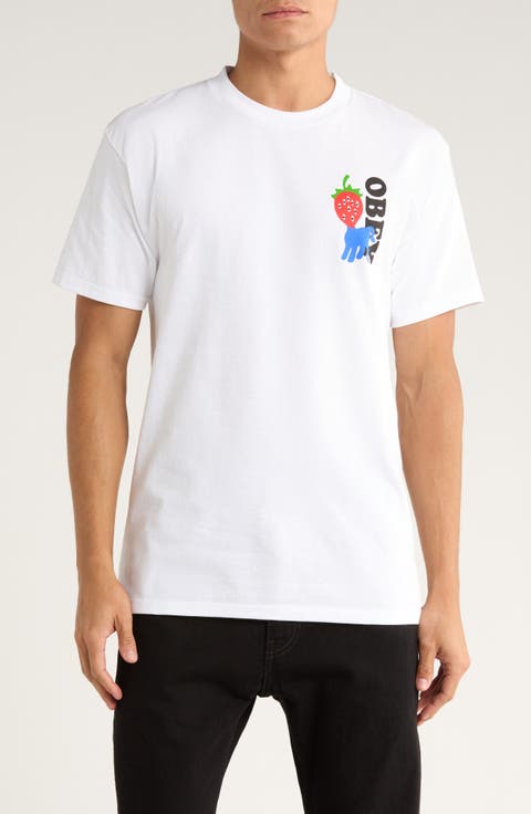 Strawberry Logo Cotton Graphic T-Shirt