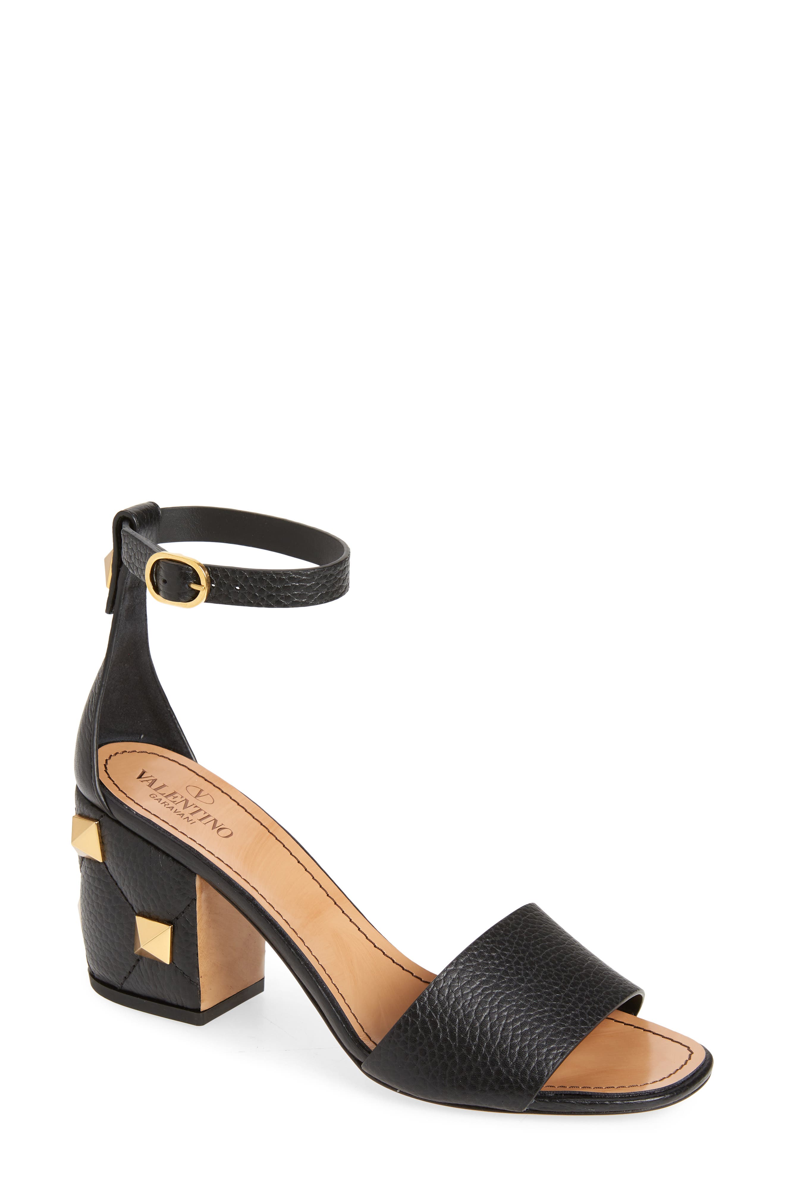 Valentino Garavani Roman Stud Block Heel Sandal, Main, color, 