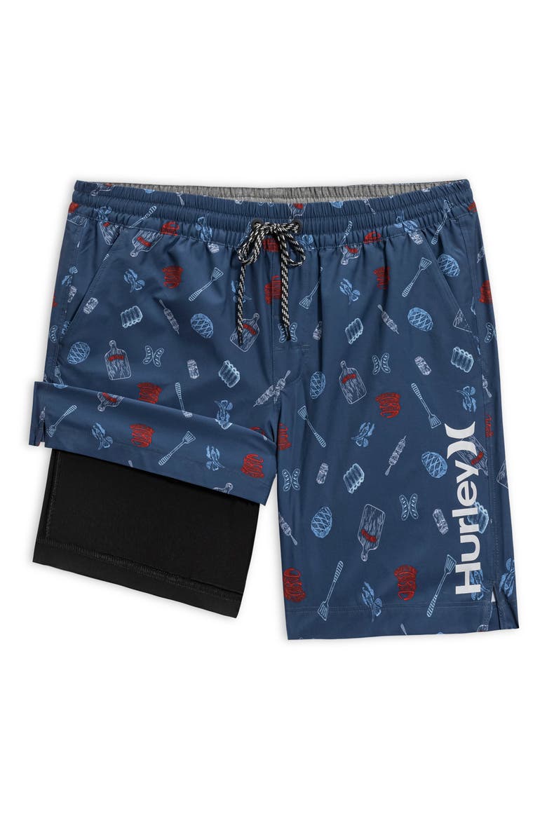 Summer BBQ Volley Swim Shorts, Alternate, color, INDUSTRIAL BLUE