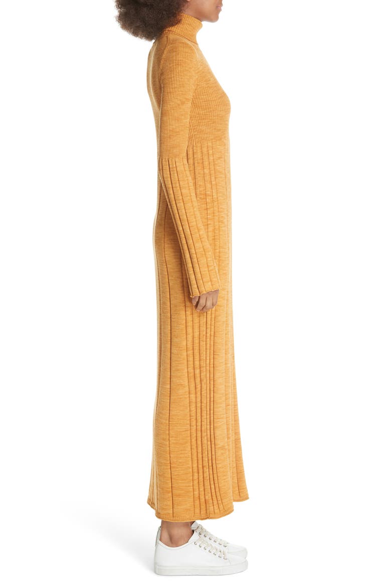 Clementine Ribbed Space Dye Wool Dress, Alternate, color, MARIGOLD