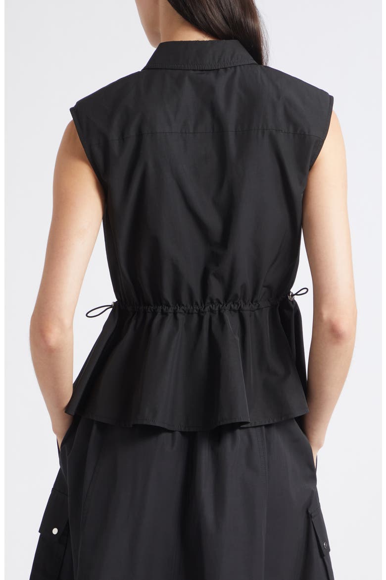 Lyra Zip Front Sleeveless Top, Alternate, color, JET