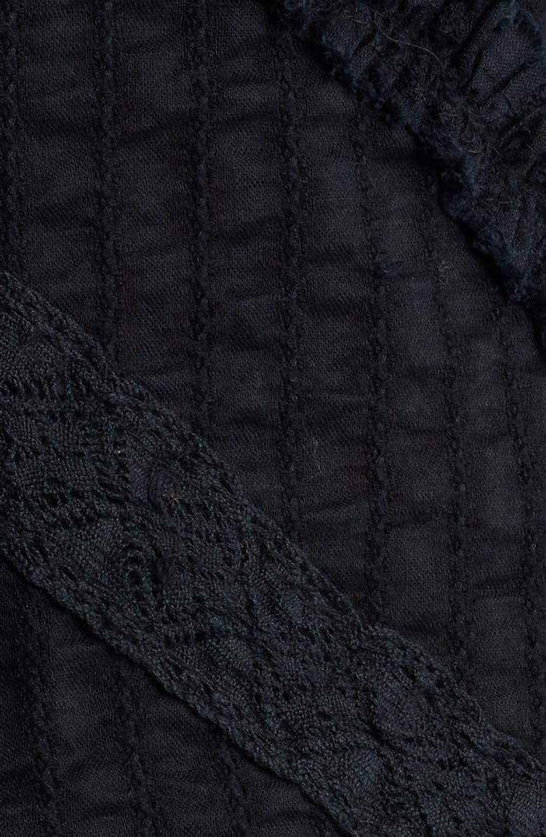 BDG Urban Outfitters Robyn Ruffle Cotton Lace Top, Alternate, color, Black