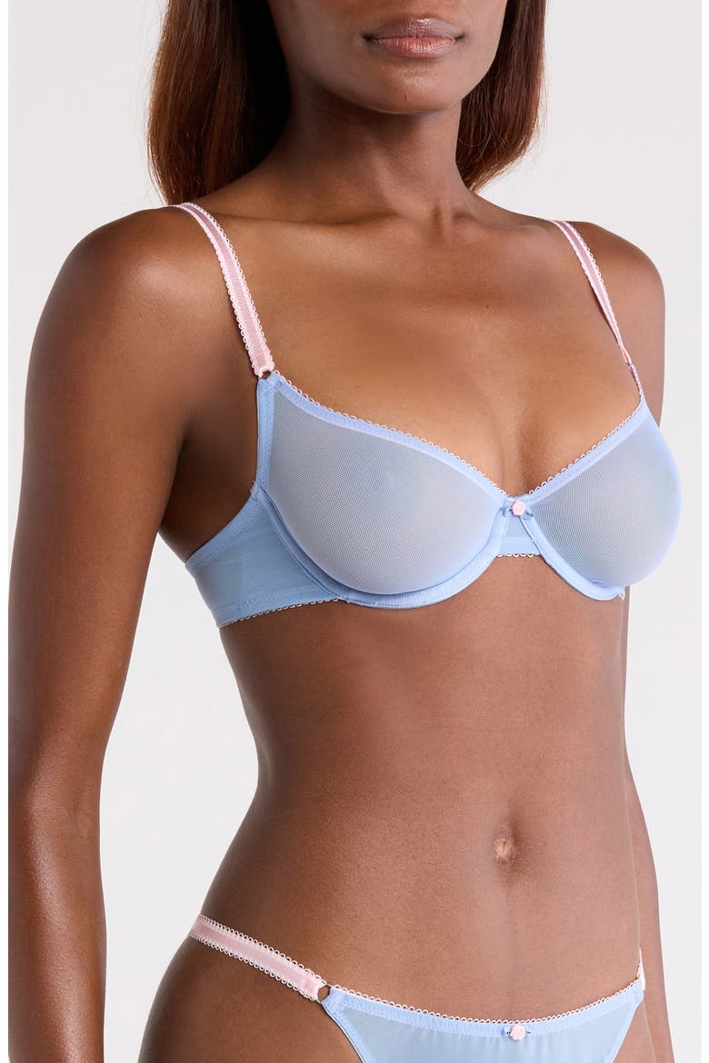 Roza Mesh Underwire Bra, Alternate, color, BEL AIR BLUE